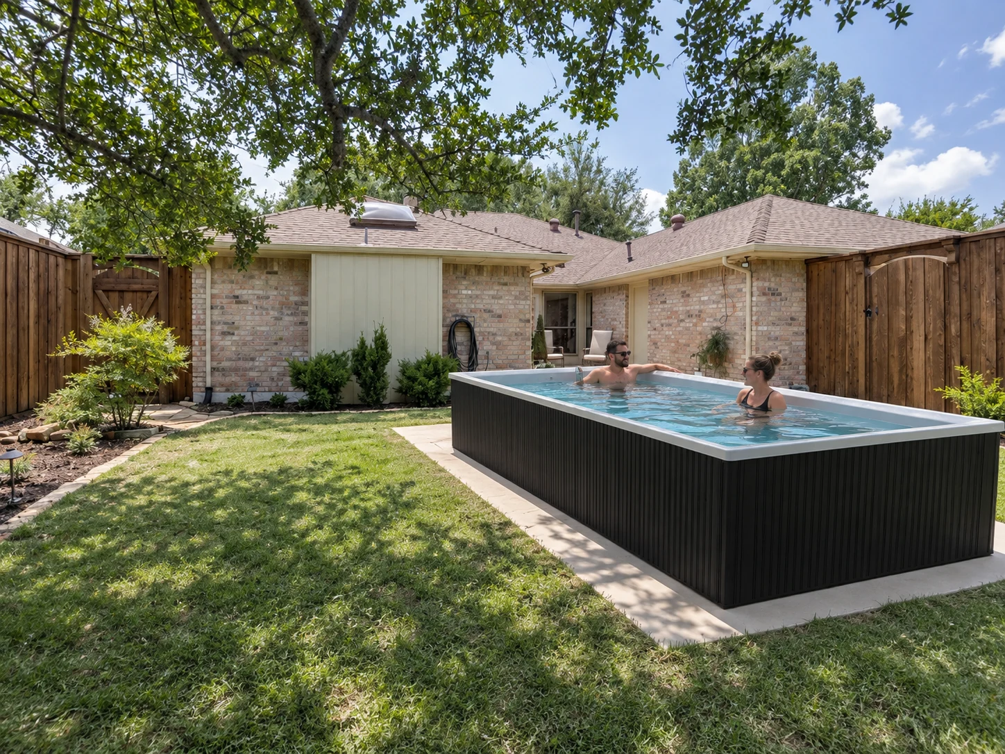 Illustrative Bluebonnet Texas backyard setting