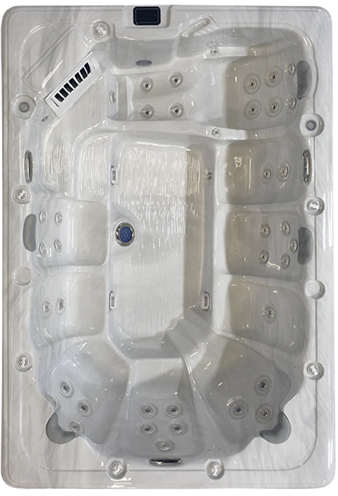 Spring hot tub seating layout